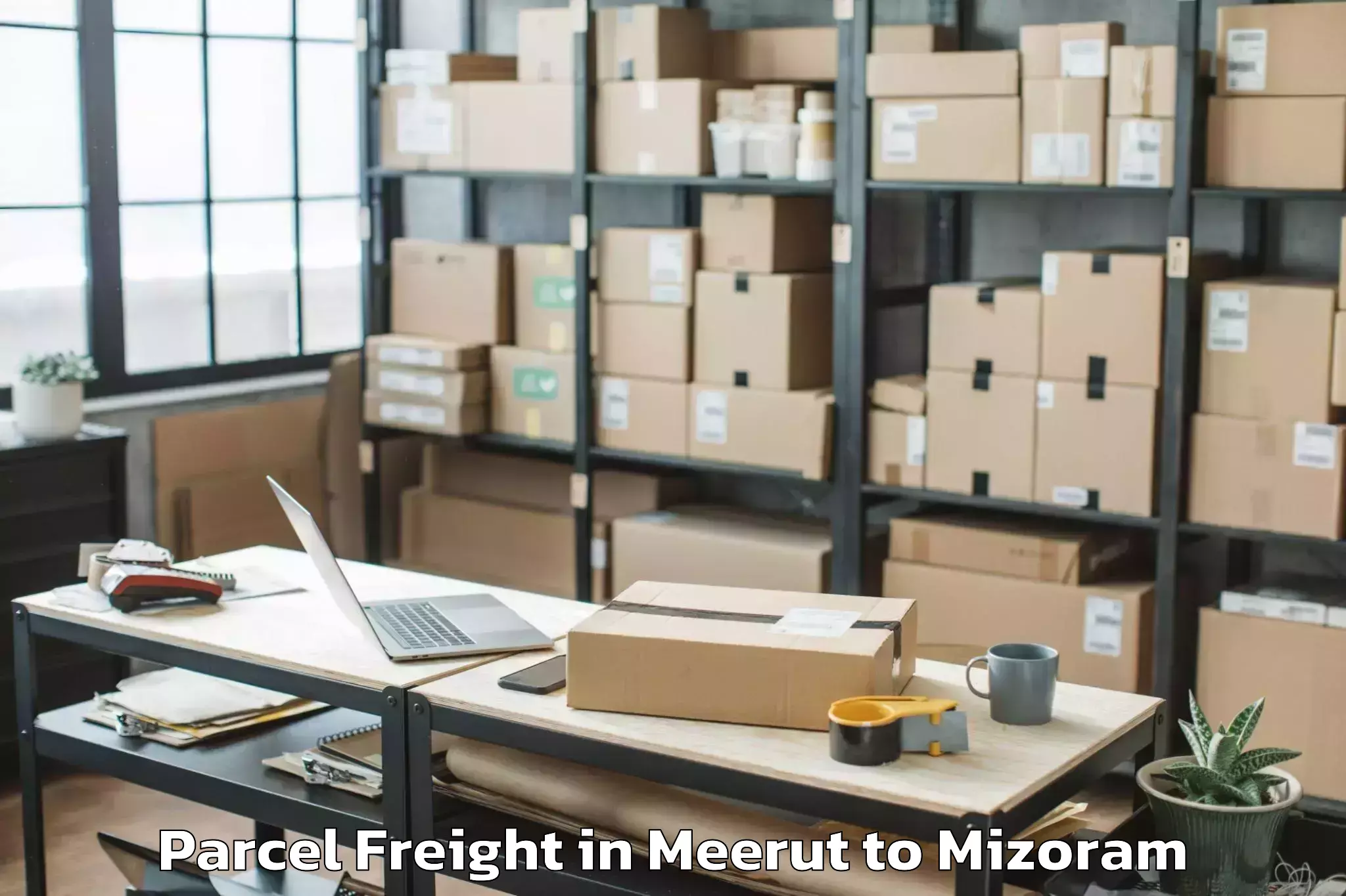 Discover Meerut to Tlabung Parcel Freight